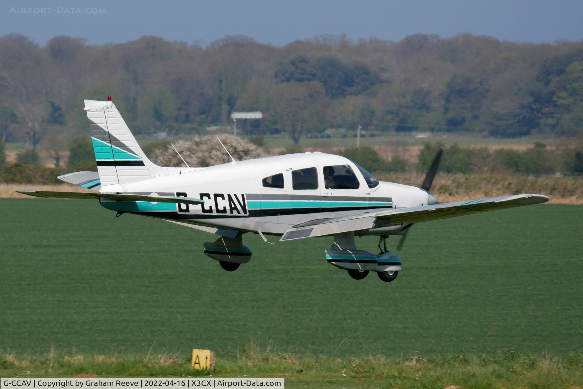 G-CCAV, 1980 Piper PA-28-181 Cherokee Archer II C/N 28-8090353, Landing at Northrepps.