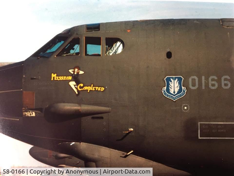 58-0166, 1958 Boeing B-52G Stratofortress C/N 464234, Left Noseart View
 Eaker AFB, Ar.