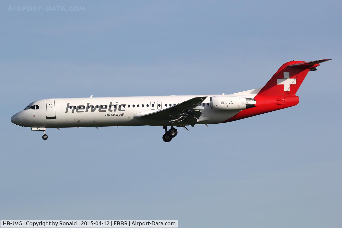 HB-JVG, 1993 Fokker 100 (F-28-0100) C/N 11478, at bru