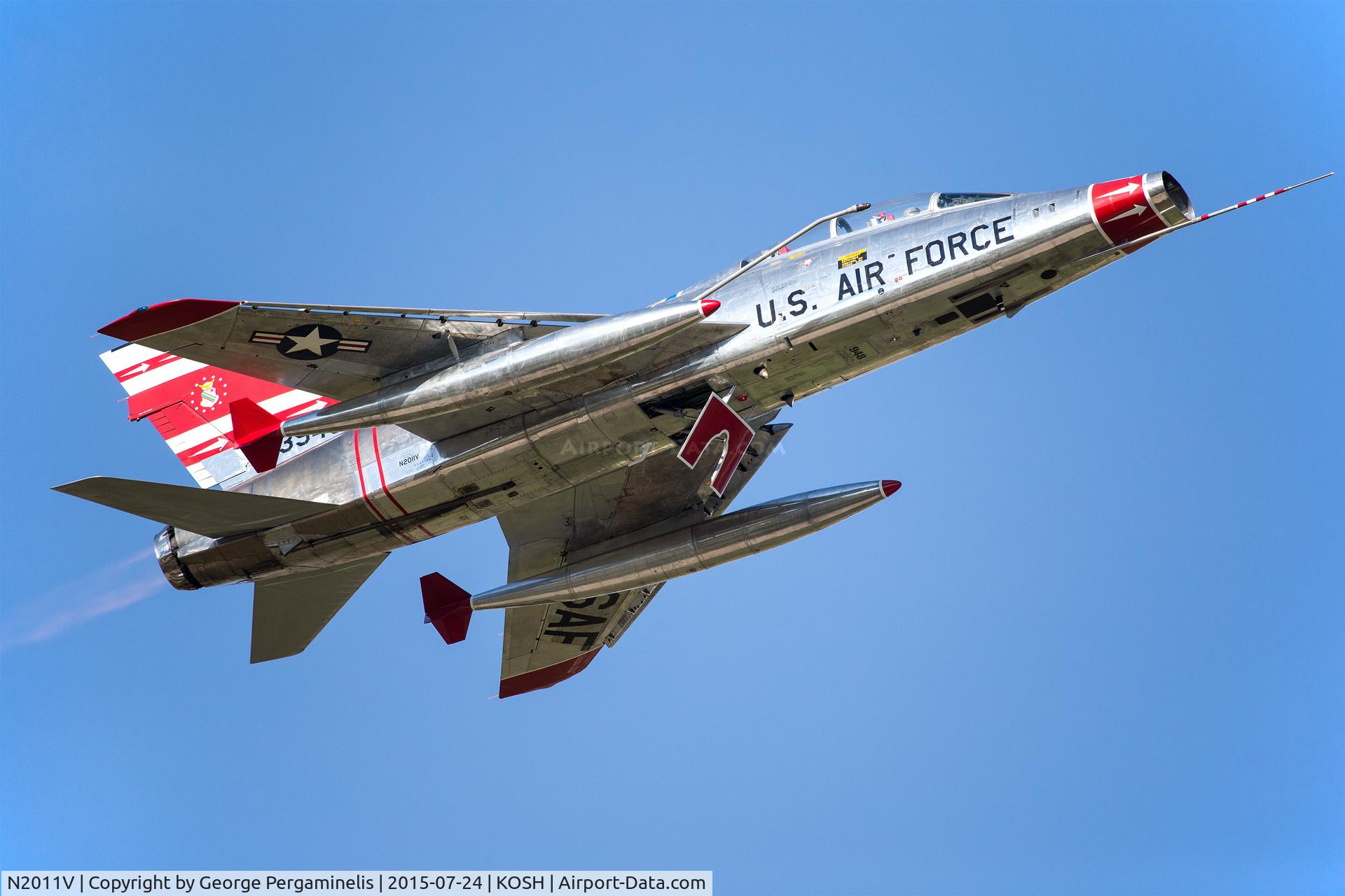 N2011V, 1958 North American F-100F Super Sabre C/N 243-224, Oshkosh 2015.