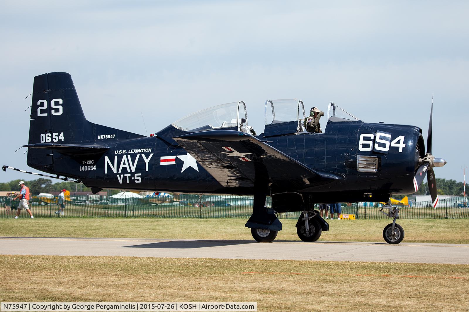 N75947, 1957 North American T-28C Trojan C/N 226-231 (140654), Oshkosh 2015.