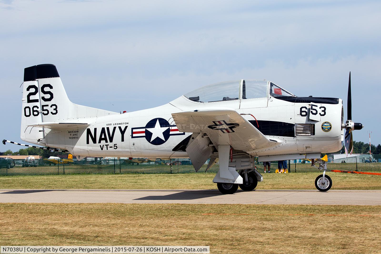 N7038U, 1950 North American/walker T-28A C/N 49-1520, Oshkosh 2015.