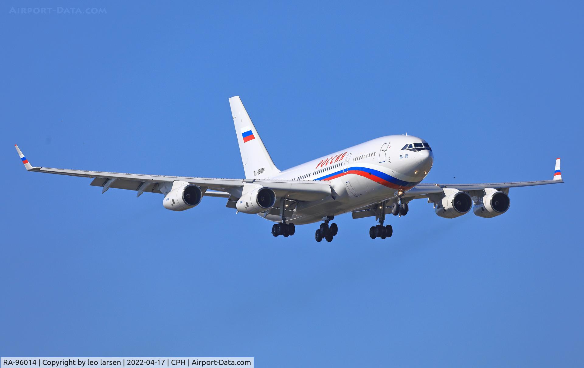 RA-96014, 2004 Ilyushin Il-96-300 C/N 74393202011, Copenhagen 17.4.2022.Pickup 15 expeled diplomate and family