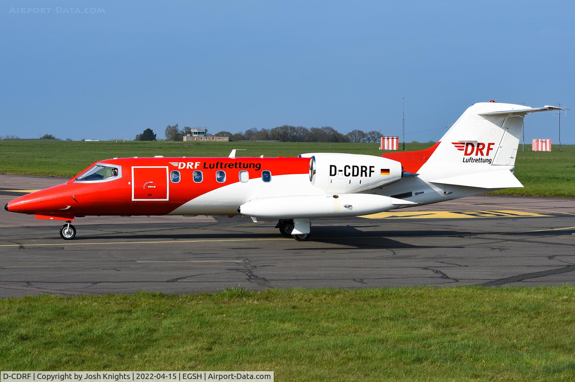 D-CDRF, 1990 Learjet 35A C/N 35-656, Arriving at Norwich.