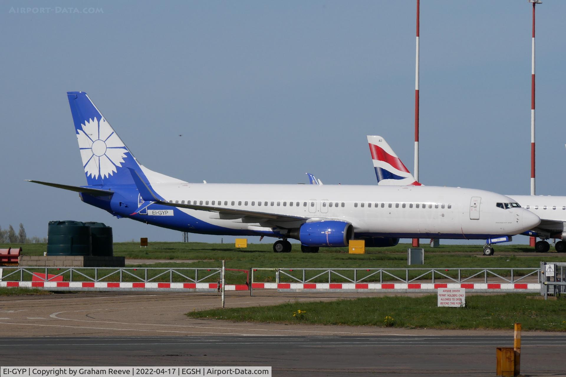 EI-GYP, 2008 Boeing 737-8K5 C/N 35137, Parked at Norwich.