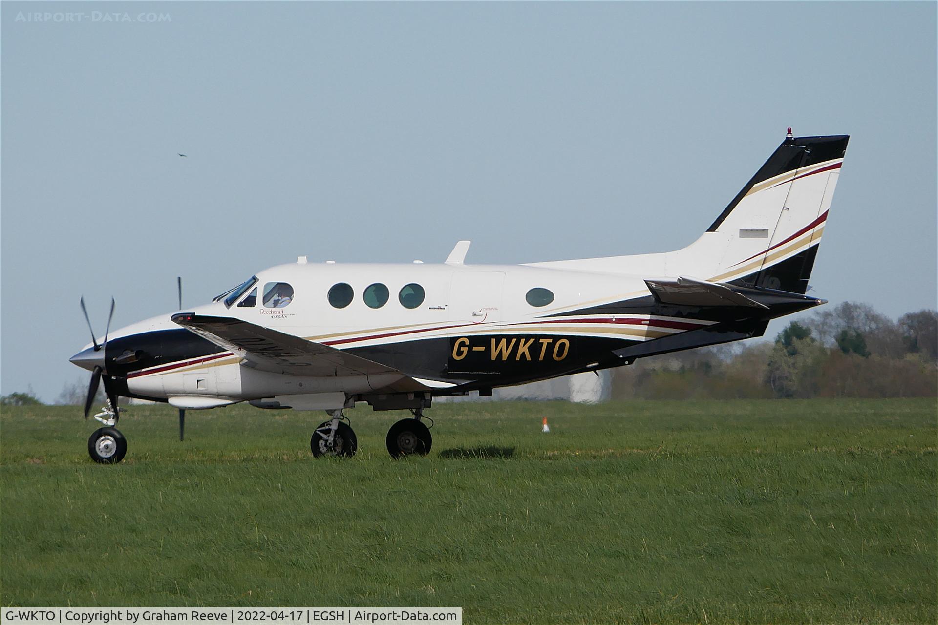 G-WKTO, 1977 Beech E90 King Air C/N LW-235, Departing from Norwich.