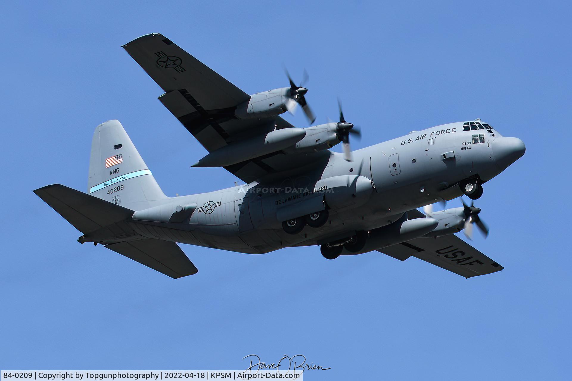 84-0209, 1984 Lockheed C-130H Hercules C/N 382-5047, SKIER09 working the RW16 pattern