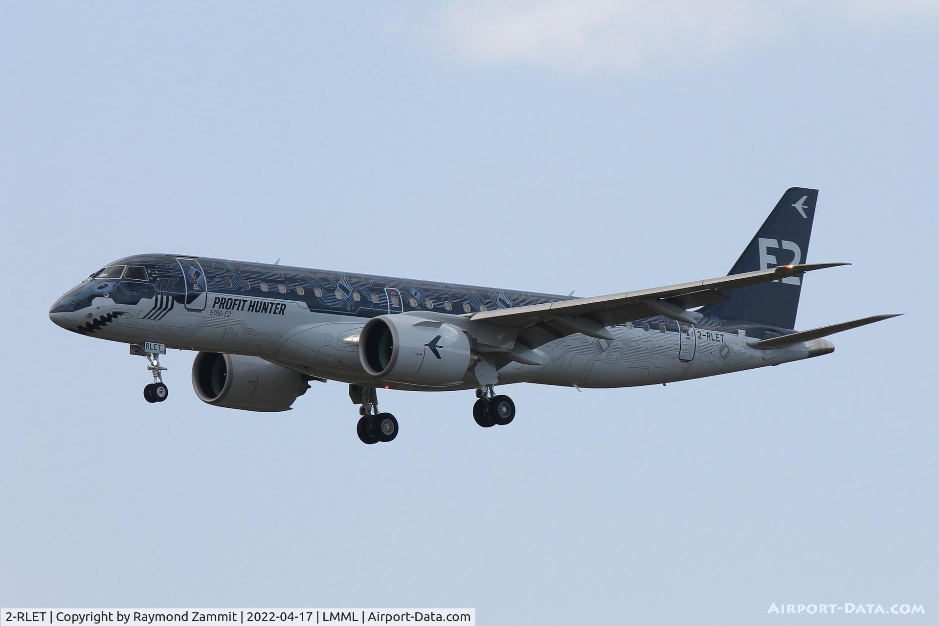 2-RLET, 2018 Embraer 190-E2 (ERJ-190-300) C/N 19020015, Embraer E190-E2 2-RLET demonstrator ferried through Malta on the way to Vietnam. Seen here landing RW31 LMML