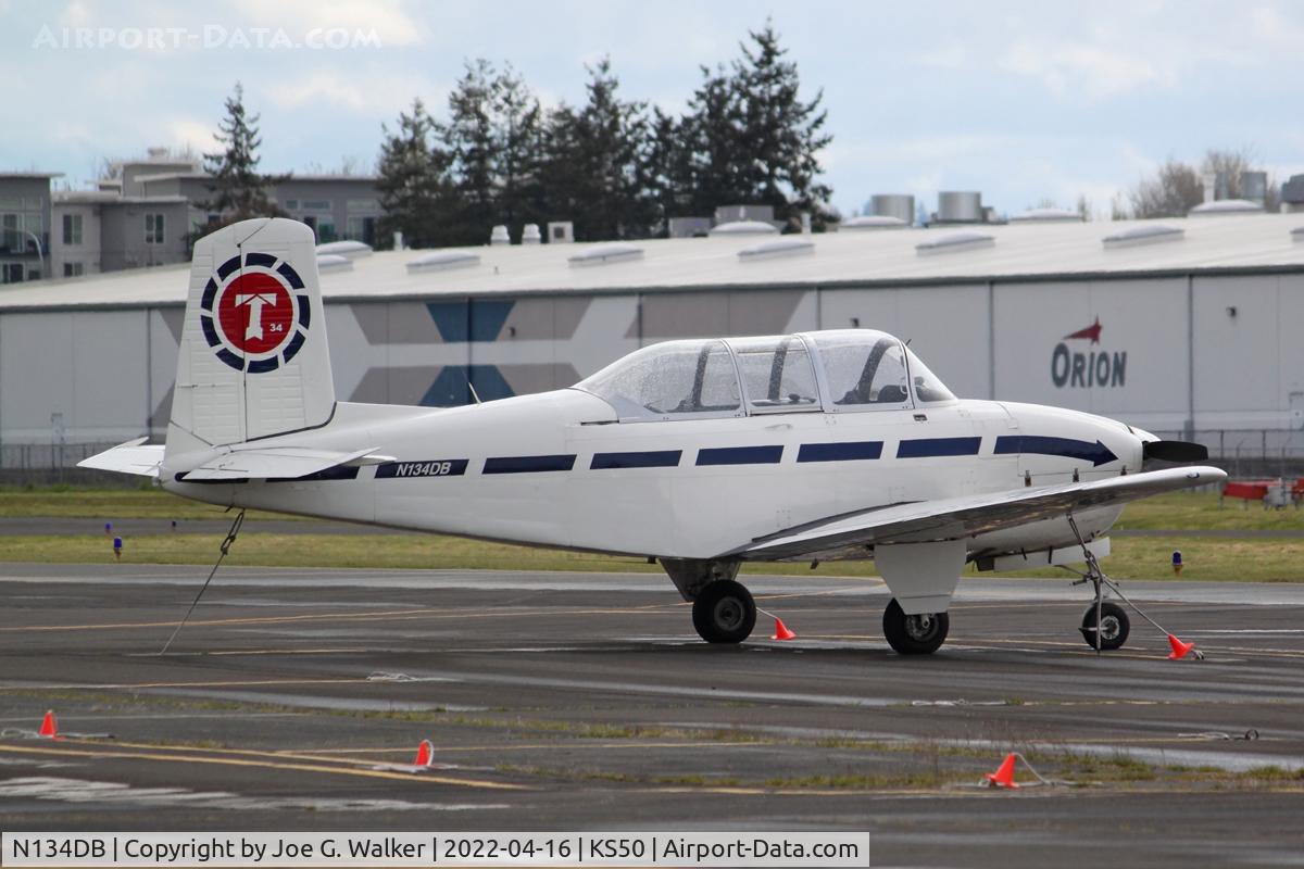 N134DB, 1958 Beech A-45 (B-45) C/N FM84-1, Aircraft seen at the Auburn Municipal Airport in an old 