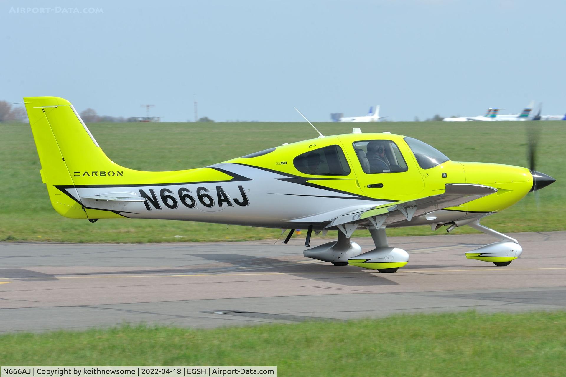 N666AJ, Cirrus SR-22 GTS Carbon C/N 4992, Leaving Norwich for Germany.