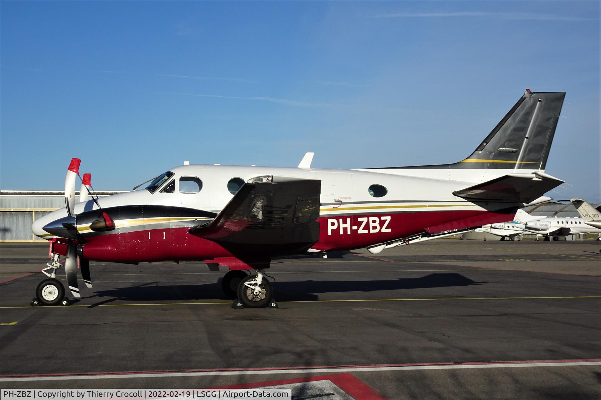 PH-ZBZ, 1988 Beech C90A King Air C/N LJ-1164, Parked at Geneva Airport, Switzerland