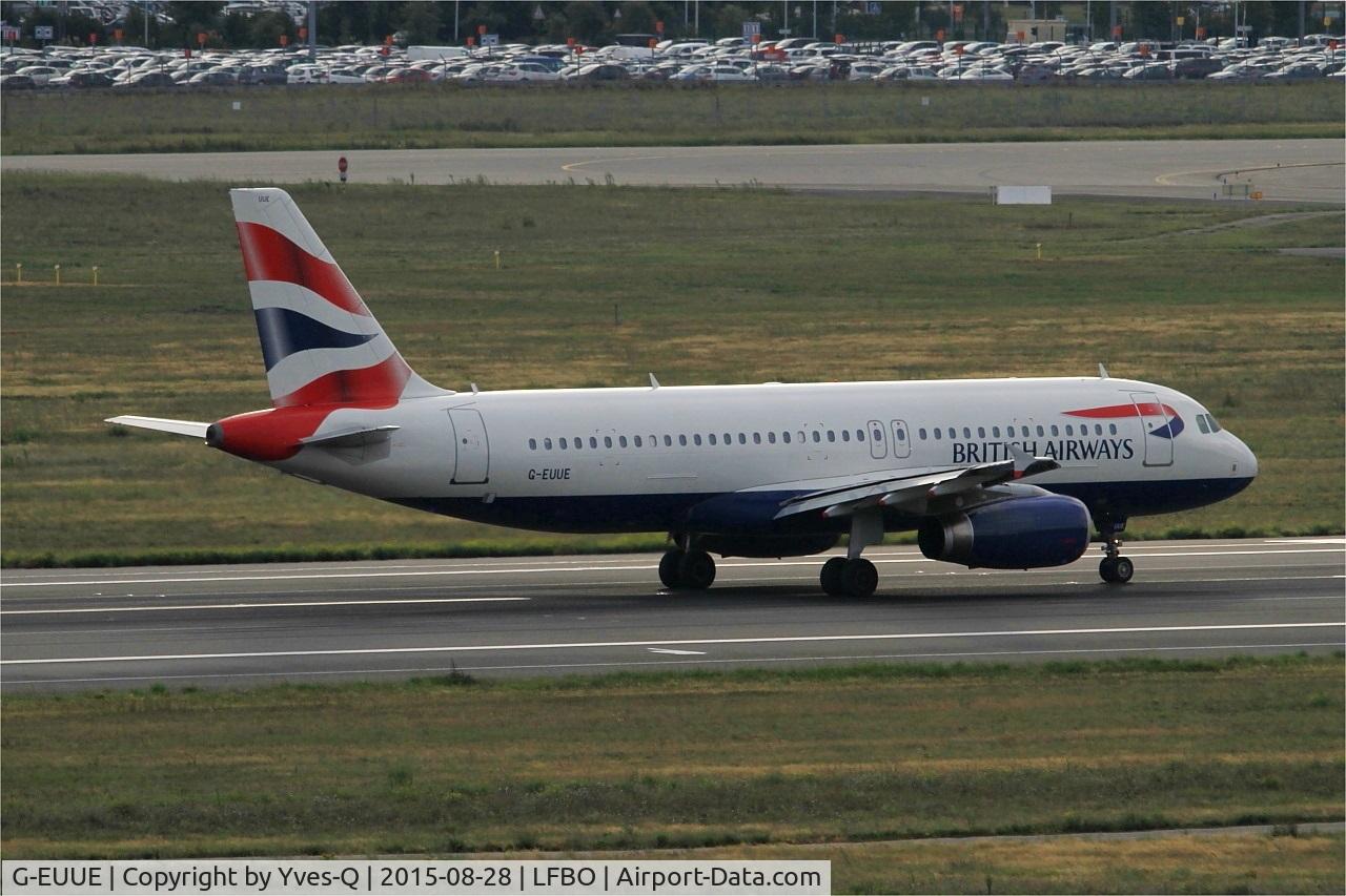 G-EUUE, 2002 Airbus A320-232 C/N 1782, Airbus A320-232, Take off run rwy 14R, Toulouse-Blagnac airport (LFBO-TLS)