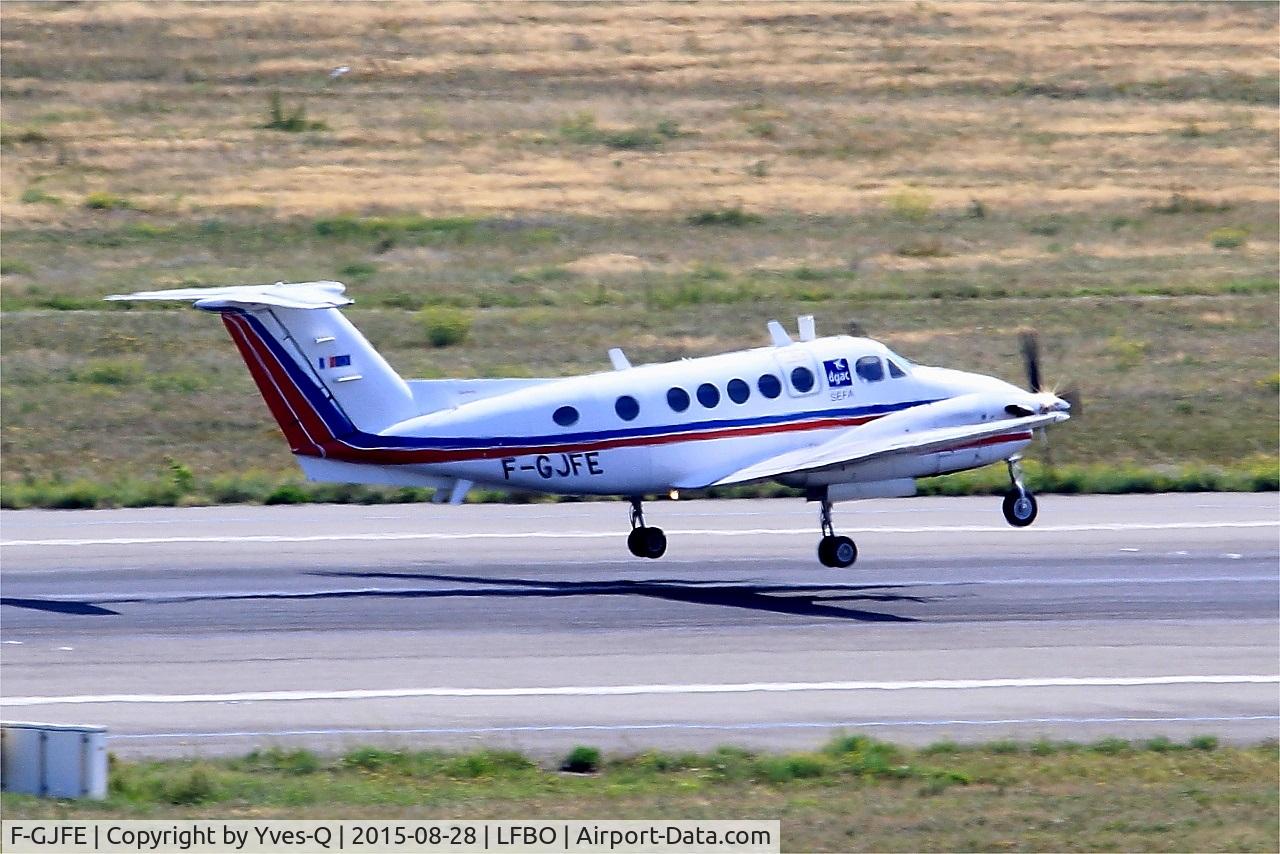 F-GJFE, 1991 Beech B200 Super King Air King Air C/N BB-1399, Beech B200 Super King Air, Landing rwy 14R, Toulouse-Blagnac Airport (LFBO-TLS)