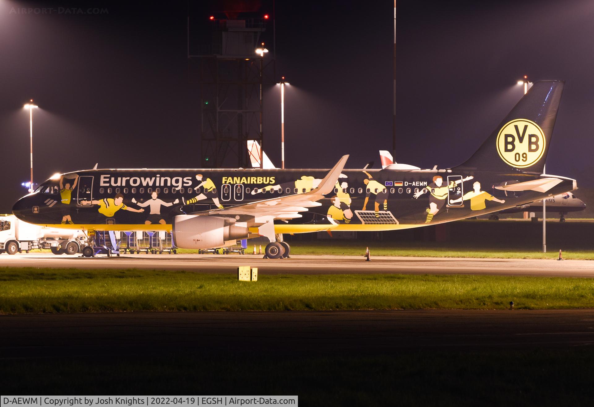 D-AEWM, 2016 Airbus A320-214 C/N 7259, Now Resprayed Into BvB Colour-scheme.