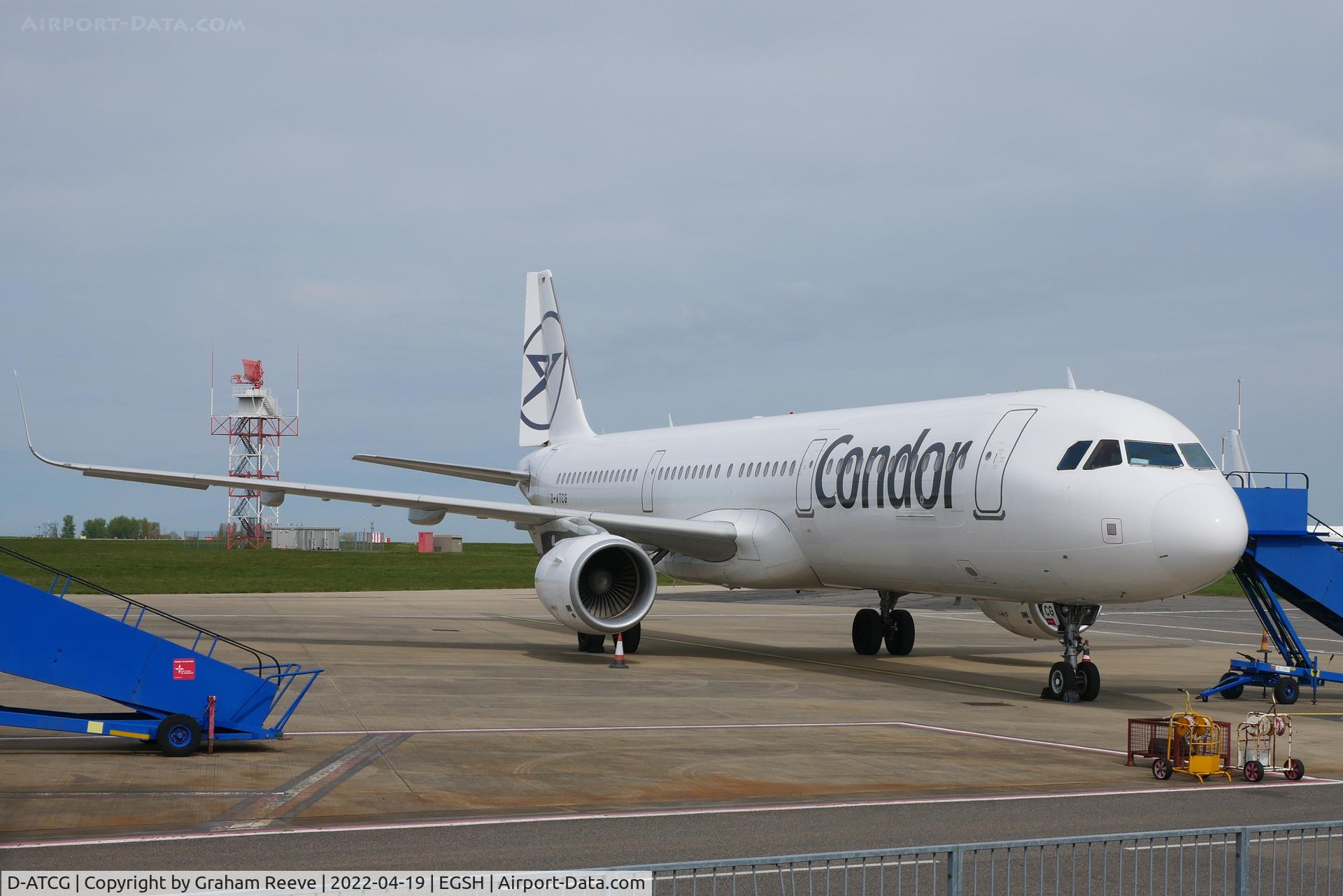 D-ATCG, 2014 Airbus A321-211 C/N 6005, On stand at Norwich.