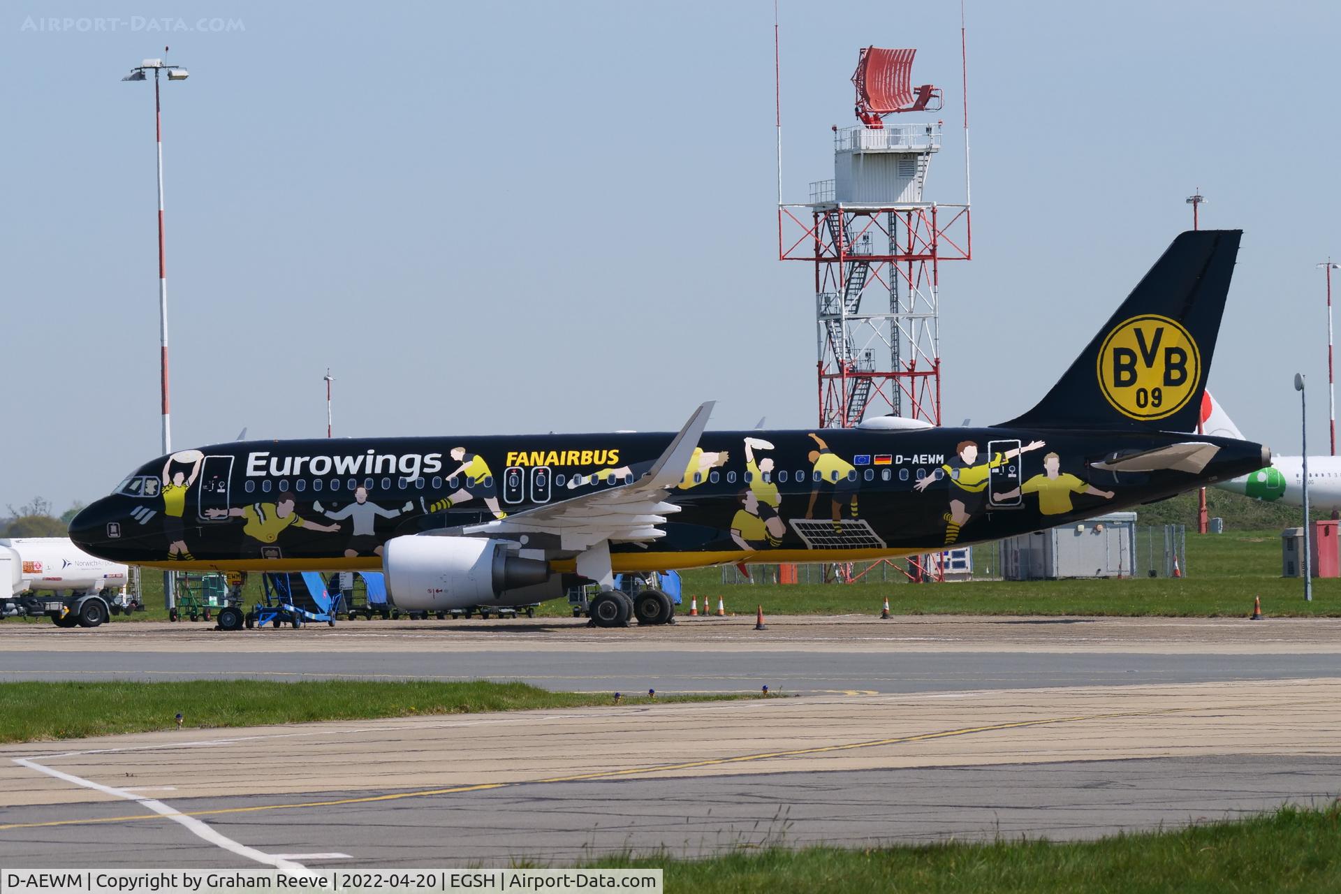 D-AEWM, 2016 Airbus A320-214 C/N 7259, Parked at Norwich in scheme..