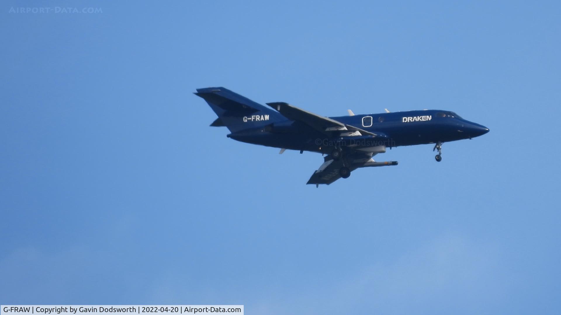 G-FRAW, 1967 Dassault Falcon (Mystere) 20C C/N 114, Over Darlington on April 20th 2022 inbound to Teesside Airport