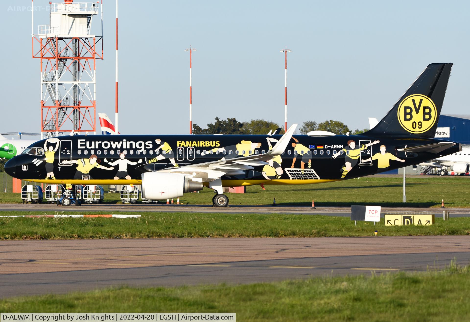 D-AEWM, 2016 Airbus A320-214 C/N 7259, At Norwich After Respray.