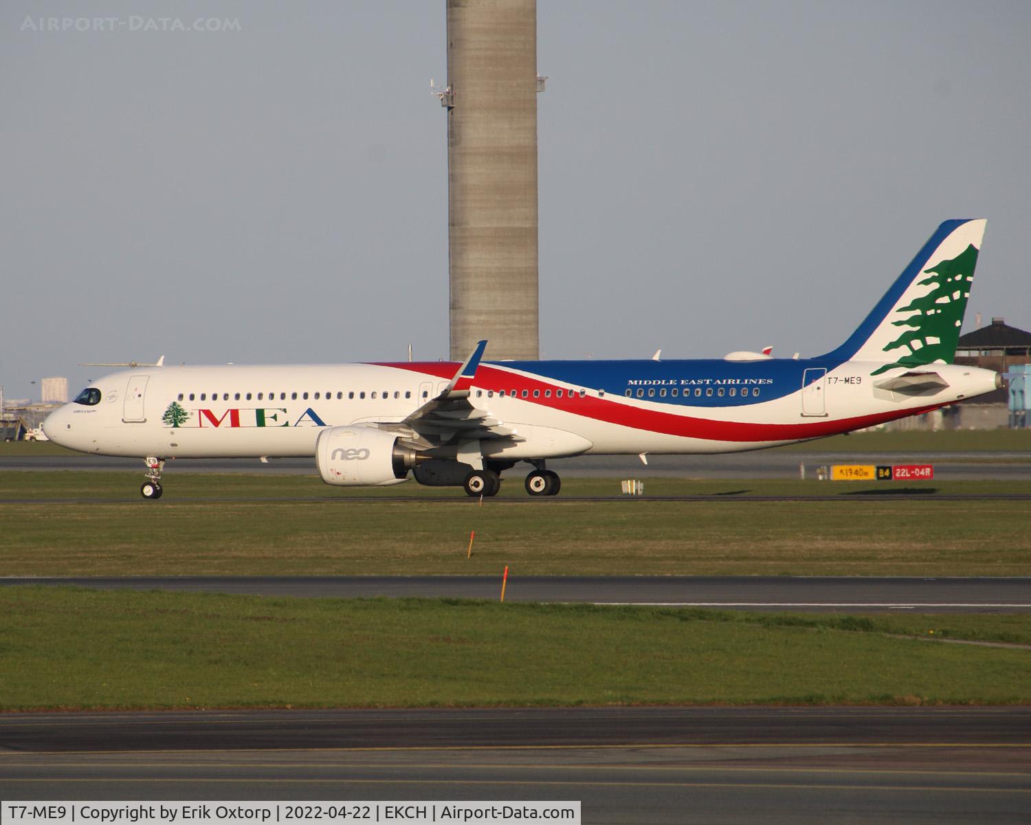 T7-ME9, 2021 Airbus A321-271NX C/N 10322, T7-ME9 landed rw 22L