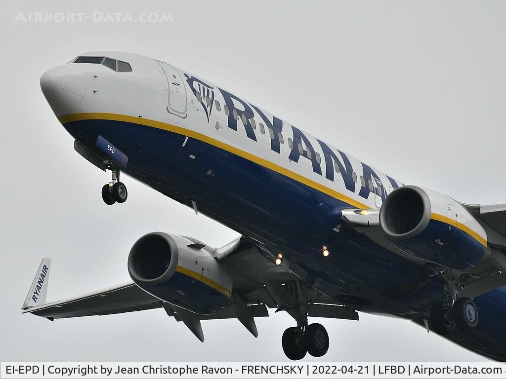 EI-EPD, 2011 Boeing 737-8AS C/N 40310, Porto (OPO)	Bordeaux (BOD)	FR4506