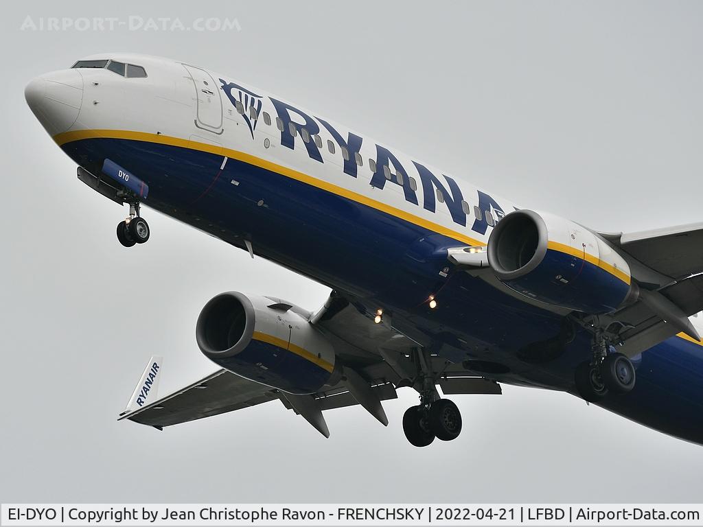 EI-DYO, 2008 Boeing 737-8AS C/N 33636, Brussels (CRL)	Bordeaux (BOD)	FR1388