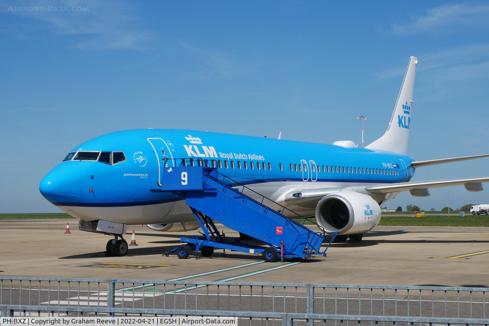 PH-BXZ, 2008 Boeing 737-8K2 C/N 30368, Parked at Norwich.