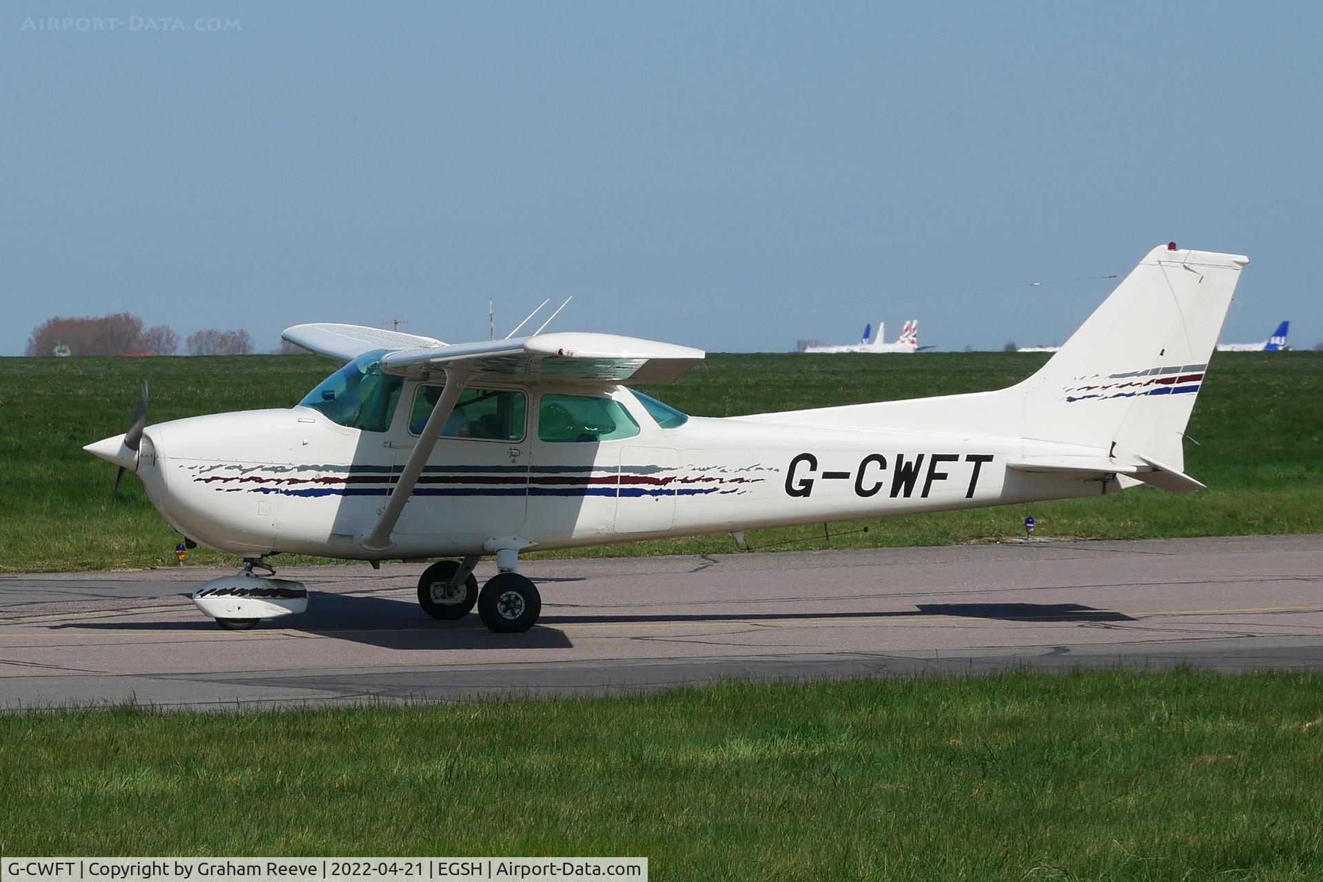 G-CWFT, 1979 Cessna 172N C/N 17273576, Just landed at Norwich.