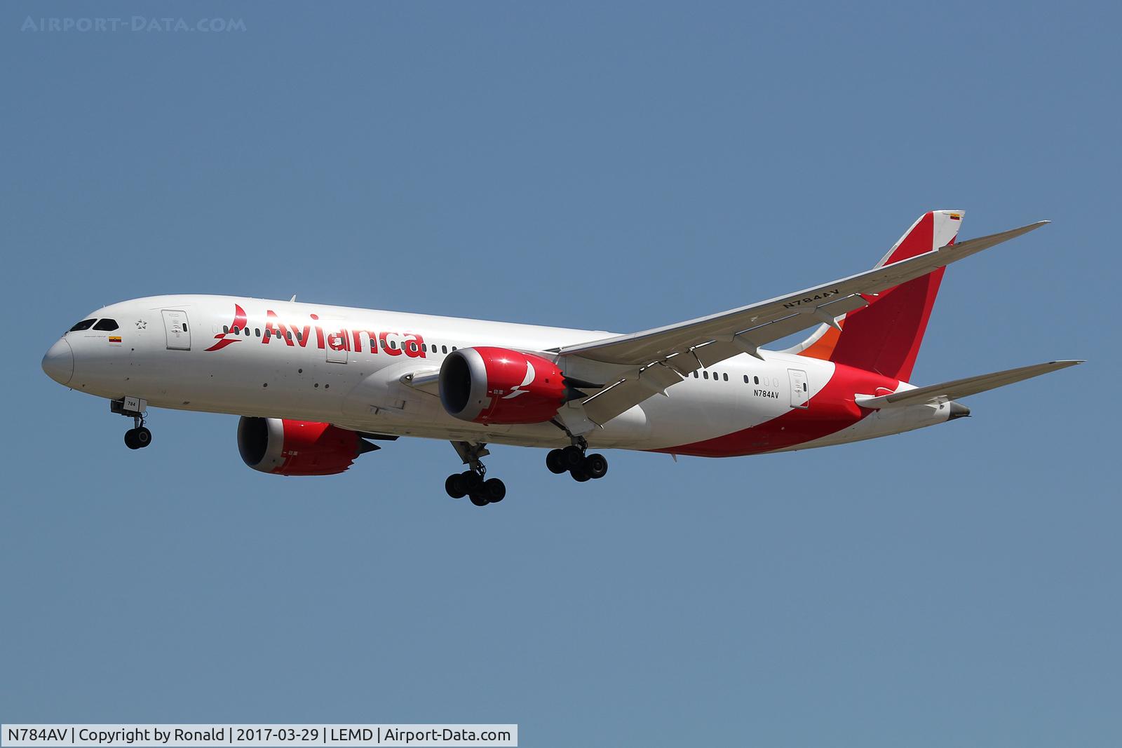 N784AV, 2015 Boeing 787-8 Dreamliner Dreamliner C/N 37506, at mad