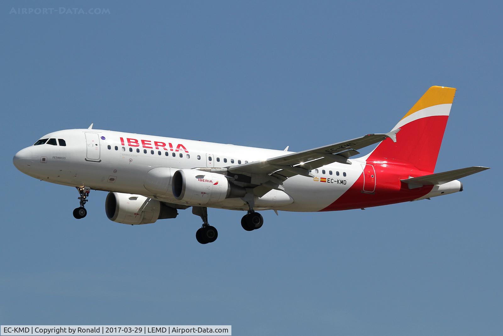 EC-KMD, 2008 Airbus A319-111 C/N 3380, at mad