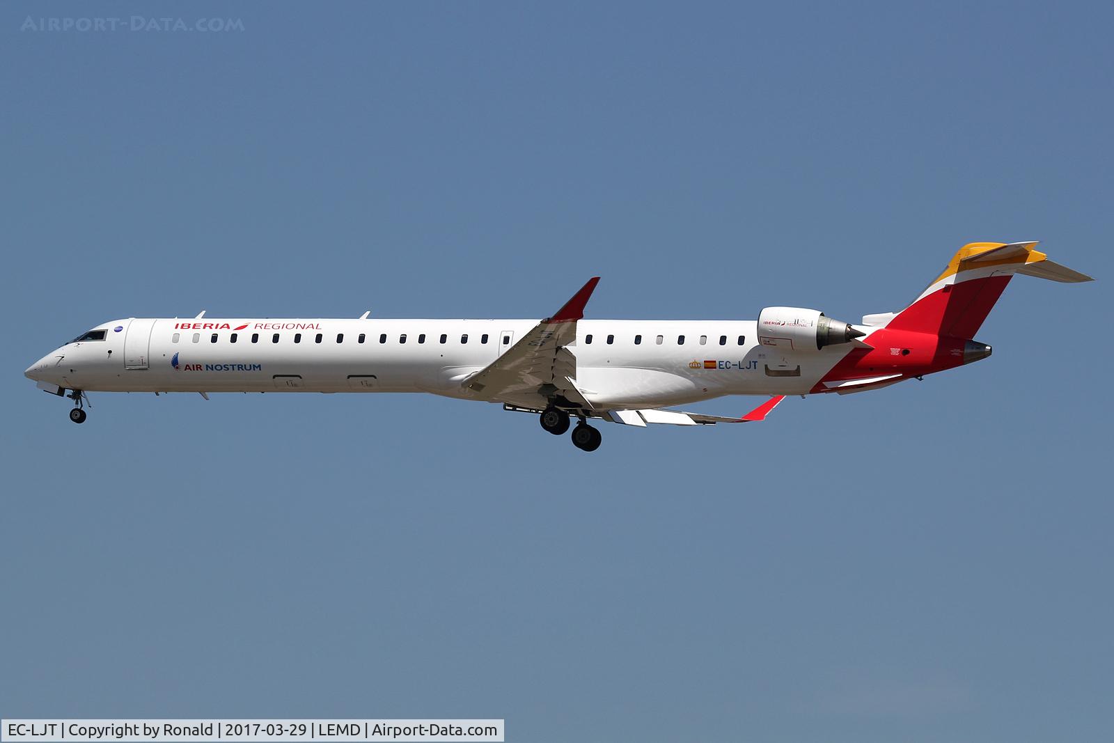 EC-LJT, 2010 Bombardier CRJ-1000ER NG (CL-600-2E25) C/N 19005, at mad