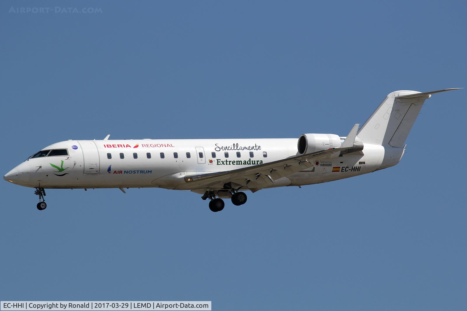 EC-HHI, Canadair CRJ-200ER (CL-600-2B19) C/N 7343, at mad