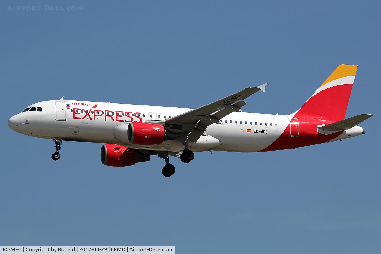 EC-MEG, 2001 Airbus A320-214 C/N 1439, at mad