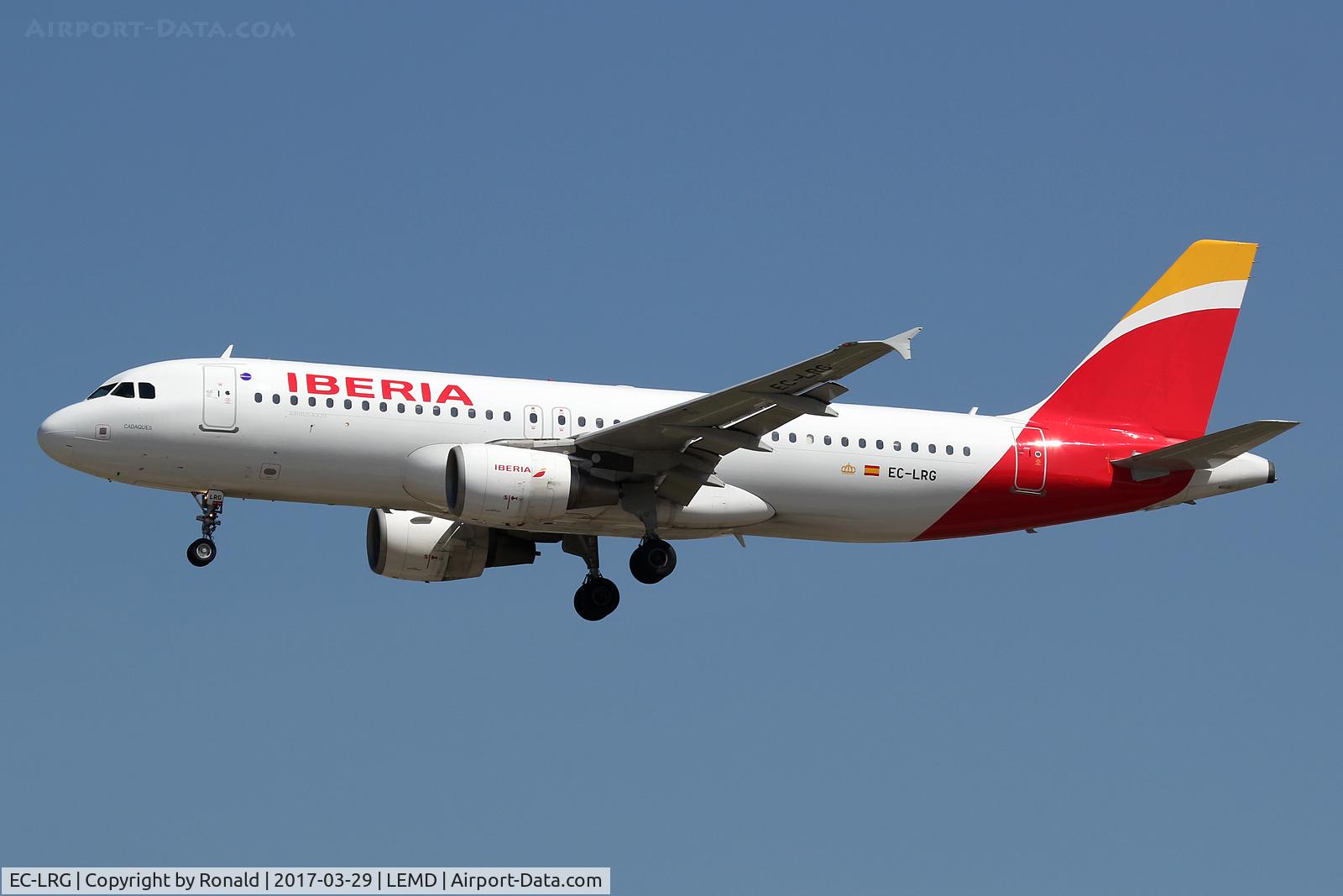 EC-LRG, 2001 Airbus A320-214 C/N 1516, at mad