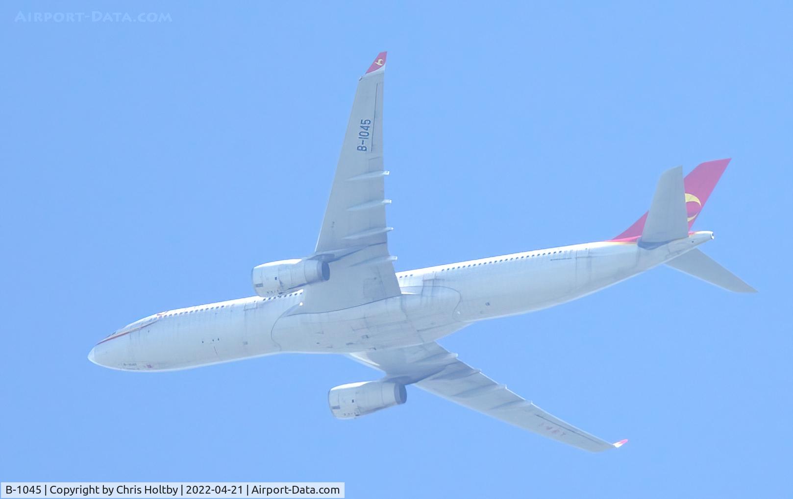 B-1045, 2017 Airbus A330-343 C/N 1840, A330 Airbus operated by Tianjin Airlines, China over Potters Bar, Herts