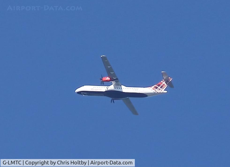 G-LMTC, 2015 ATR 72-600 (72-212A) C/N 1257, Loganair ATR 72 over Potters Bar, Herts