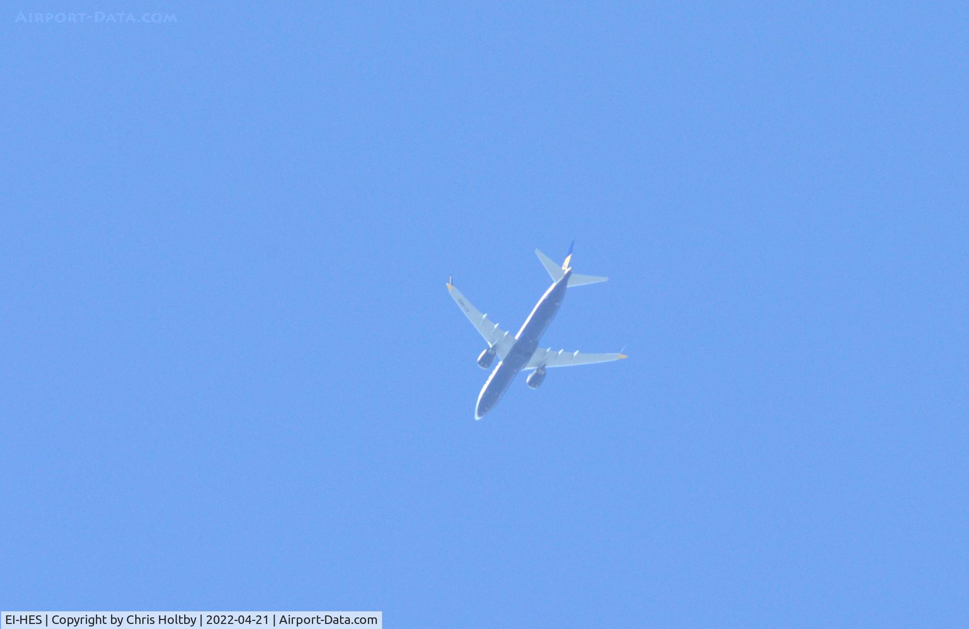 EI-HES, 2019 Boeing 737-8-200 MAX C/N 62306, Over Potters Bar, Herts on its way into Stansted Airport