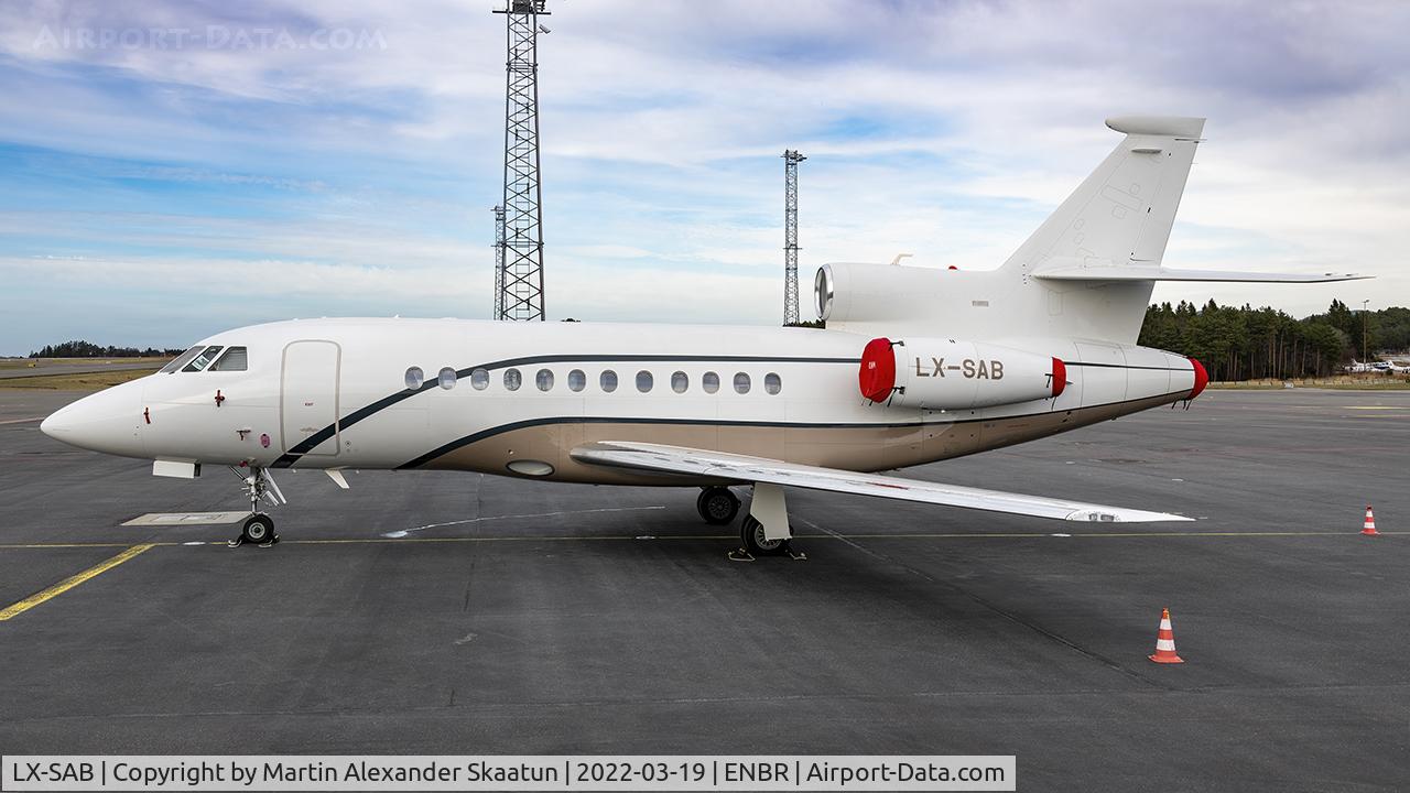 LX-SAB, 2008 Dassault Falcon 900DX C/N 619, Parked at the de-ice platform.