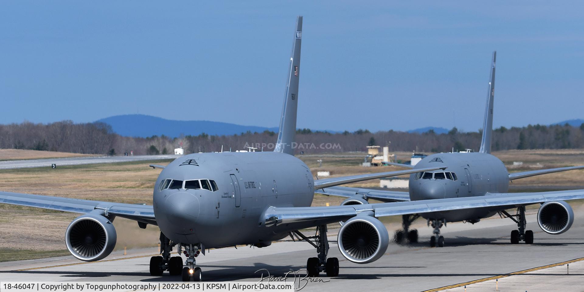 18-46047, 2019 Boeing KC-46A Pegasus C/N 41867/VH047, PACK81 & 82 taxiing up the alpha