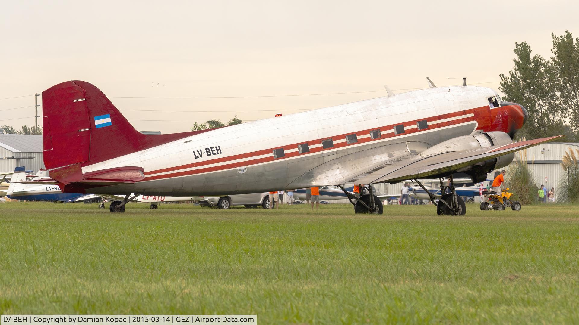 LV-BEH, 1943 Douglas C-47B Skytrain C/N 15349/26794, Seen at  General Rodriguez. That was the last time it flew.
Now is undergoing a major restoration. Hope we see it flying again.