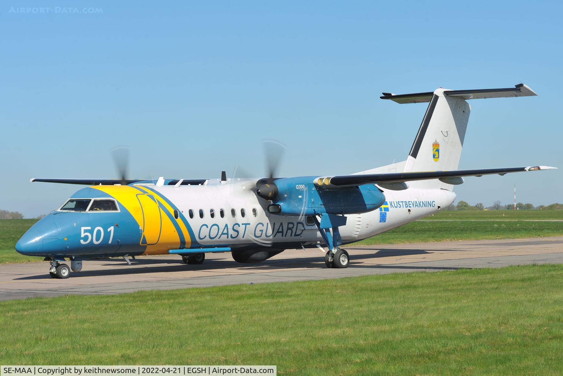 SE-MAA, 2006 De Havilland Canada DHC-8-311AQ Dash 8 C/N 622, Arriving at Norwich from Aberdeen.