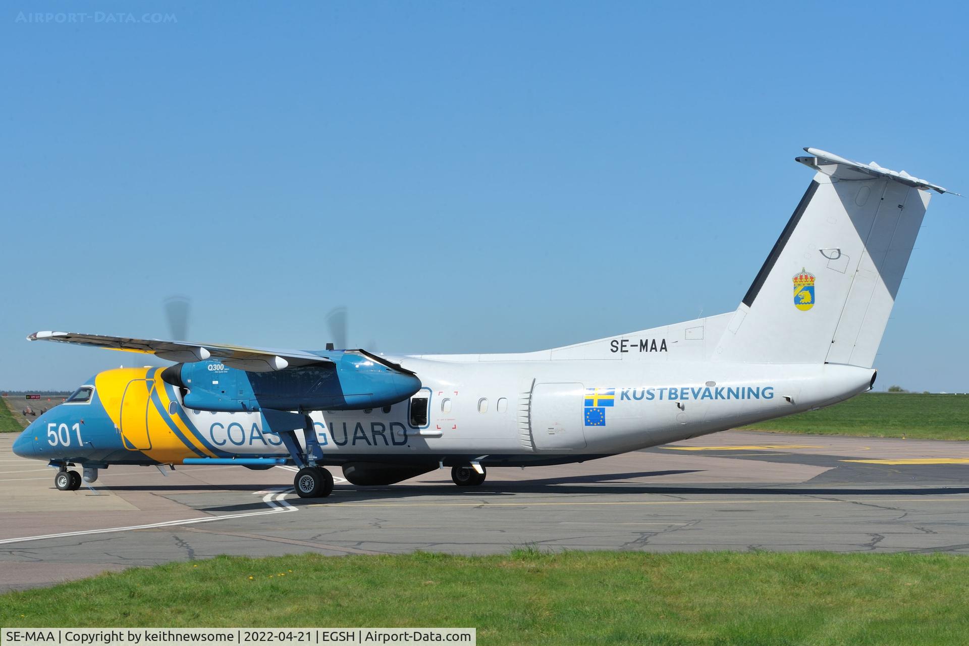 SE-MAA, 2006 De Havilland Canada DHC-8-311AQ Dash 8 C/N 622, Arriving at Norwich from Aberdeen.