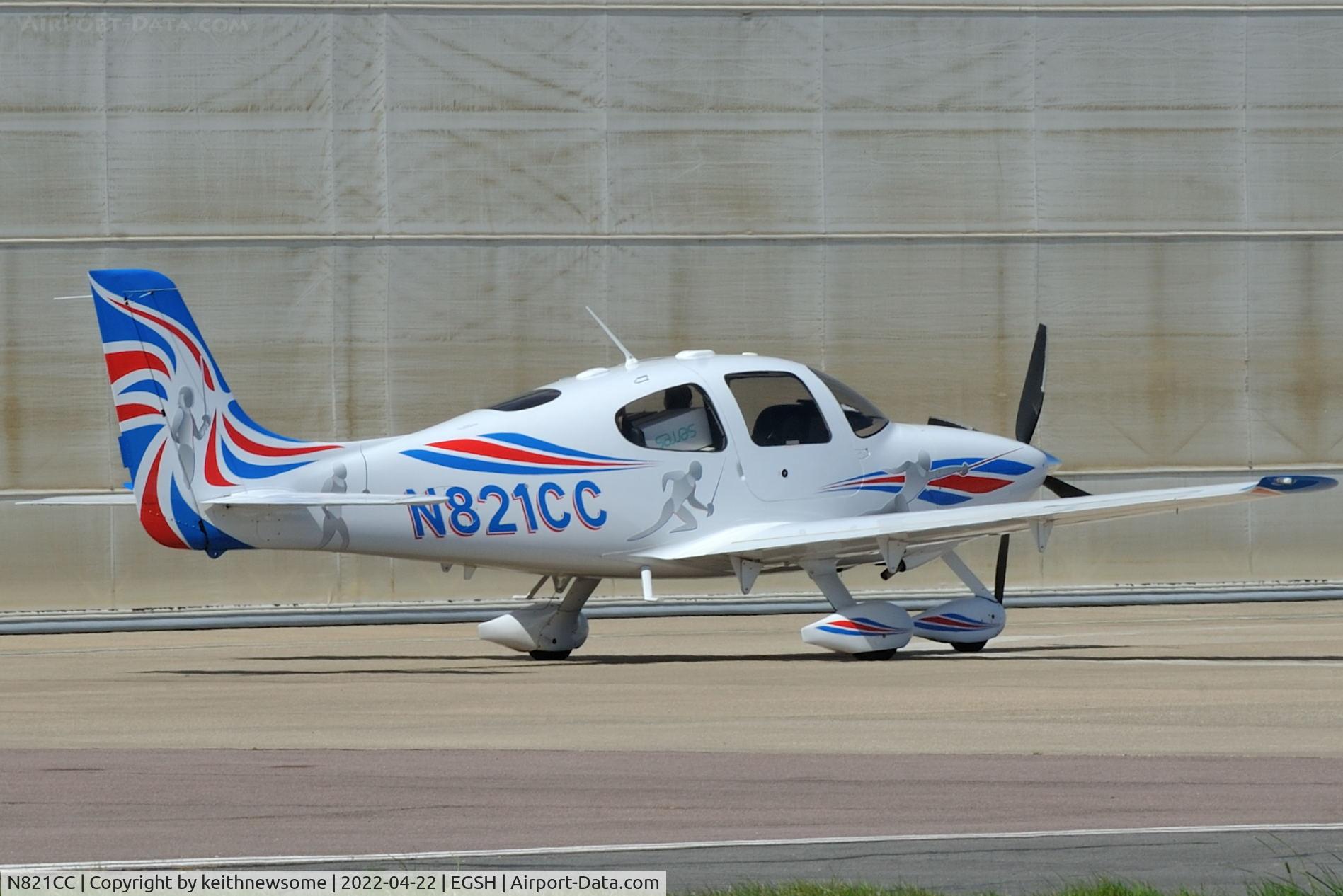 N821CC, 2005 Cirrus SR22 G2 C/N 1427, Arrived at Norwich from Cardiff.