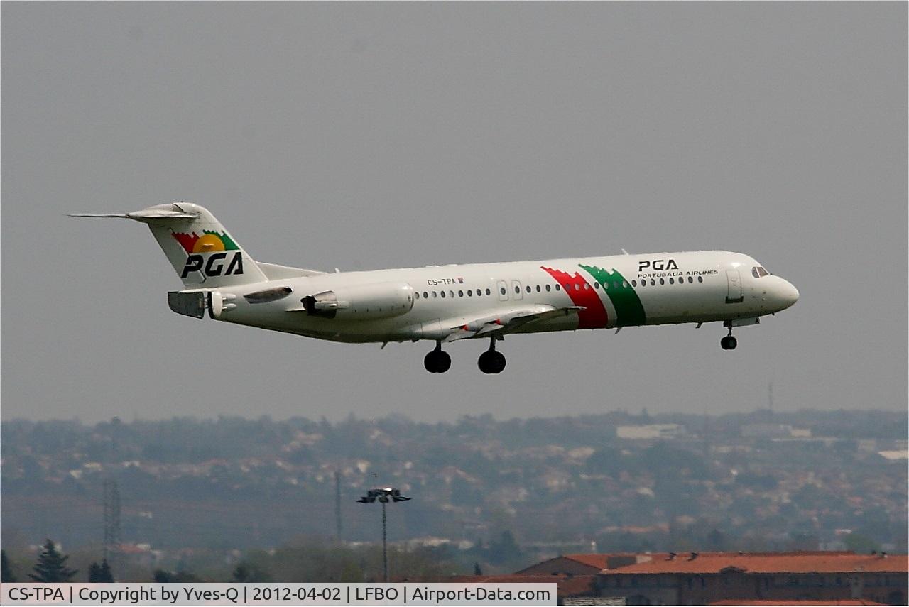 CS-TPA, 1989 Fokker 100 (F-28-0100) C/N 11257, Fokker 100 (F-28-0100), On final rwy 14L, Toulouse Blagnac Airport (LFBO-TLS)