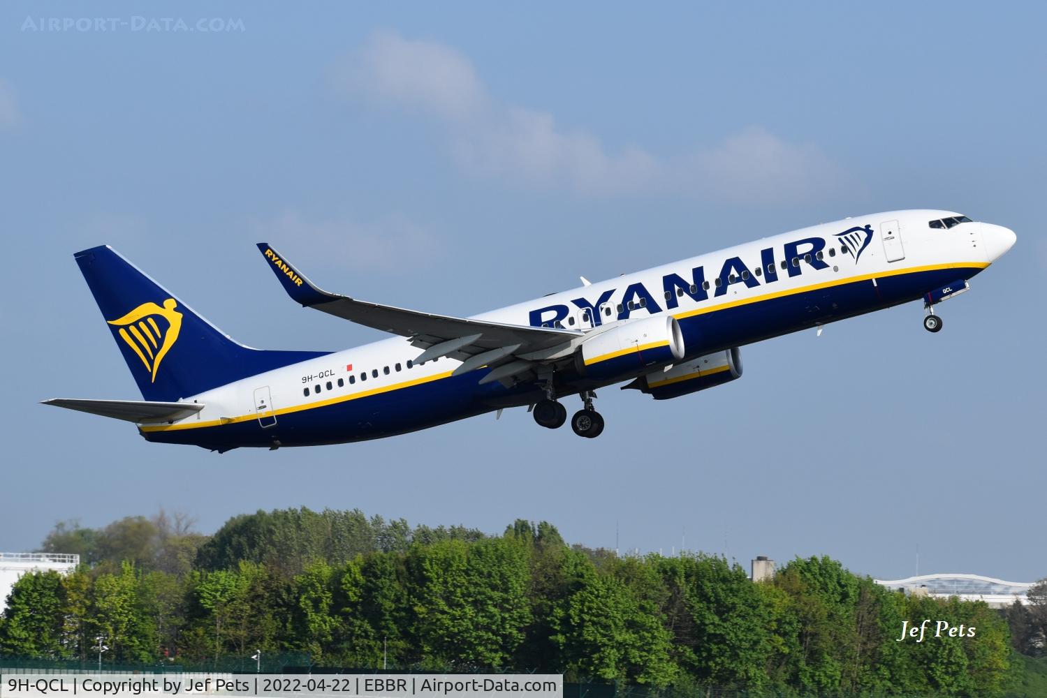 9H-QCL, 2016 Boeing 737-8AS C/N 44732, Departing Brussels Airport.