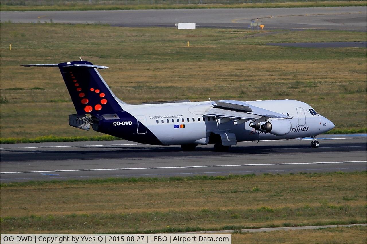 OO-DWD, 1998 British Aerospace Avro 146-RJ100 C/N E3324, British Aerospace RJ100, Landing rwy 14R, Toulouse-Blagnac Airport (LFBO-TLS)