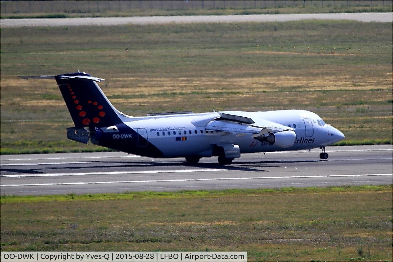 OO-DWK, 1999 British Aerospace Avro 146-RJ100 C/N E3360, British Aerospace RJ100, Landing rwy 14R, Toulouse-Blagnac Airport (LFBO-TLS)