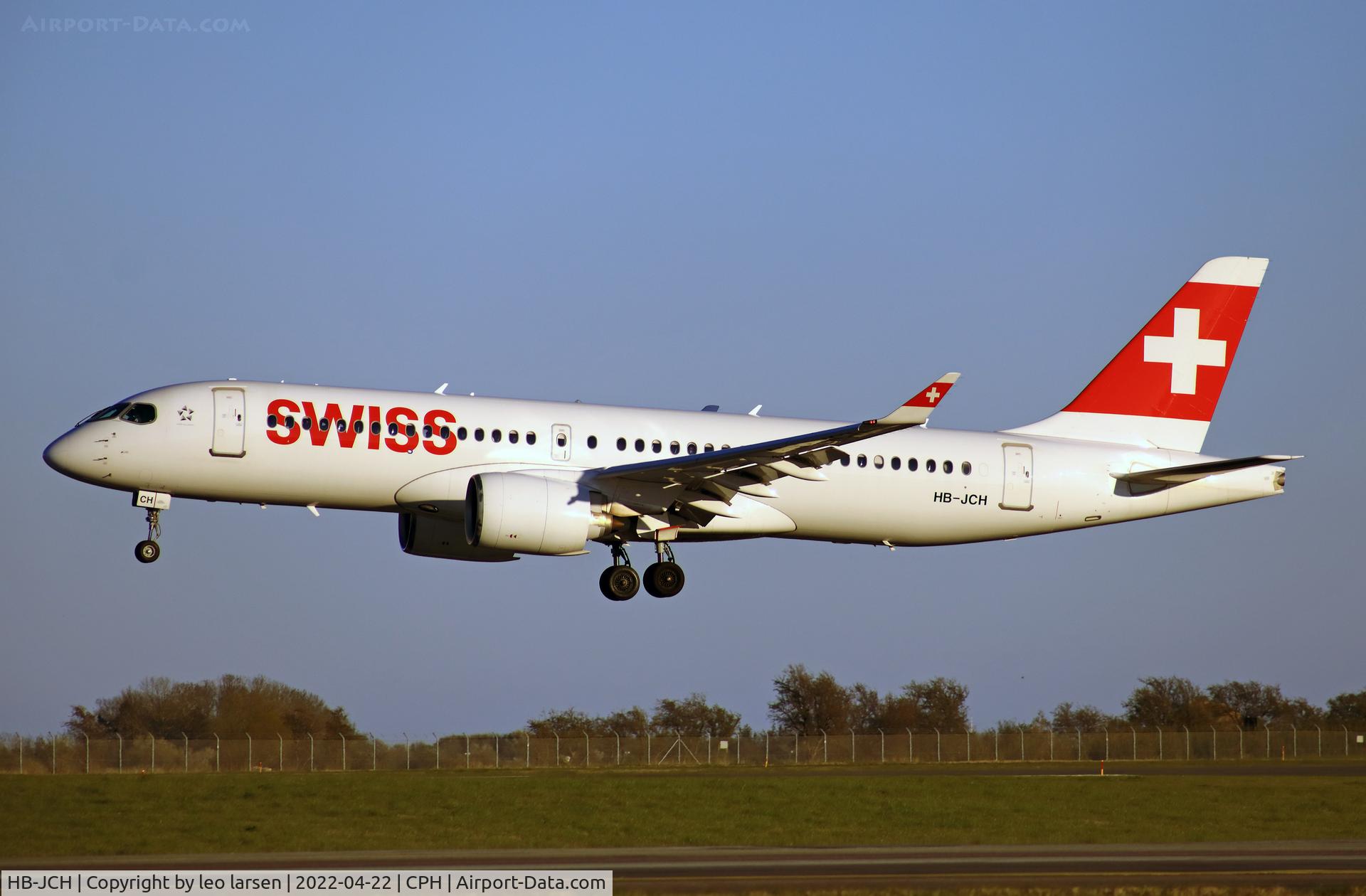 HB-JCH, 2018 Bombardier CSeries CS300 (BD-500-1A11) C/N 55021, Copenhagen 22.4.2022