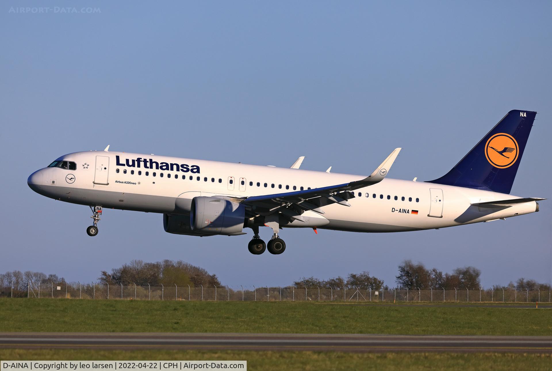 D-AINA, 2015 Airbus A320-271N C/N 6801, Copenhagen 22.4.2022