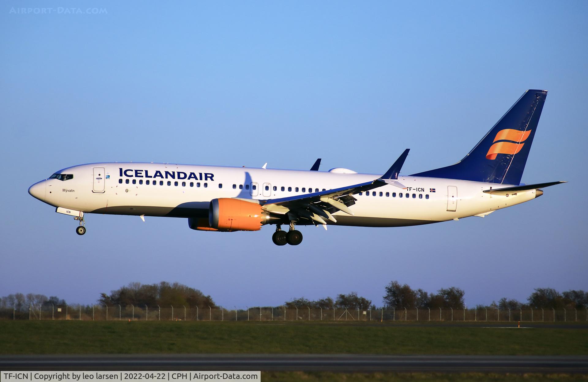 TF-ICN, 2019 Boeing 737-8 MAX C/N 44356, Copenhagen 22.4.2022