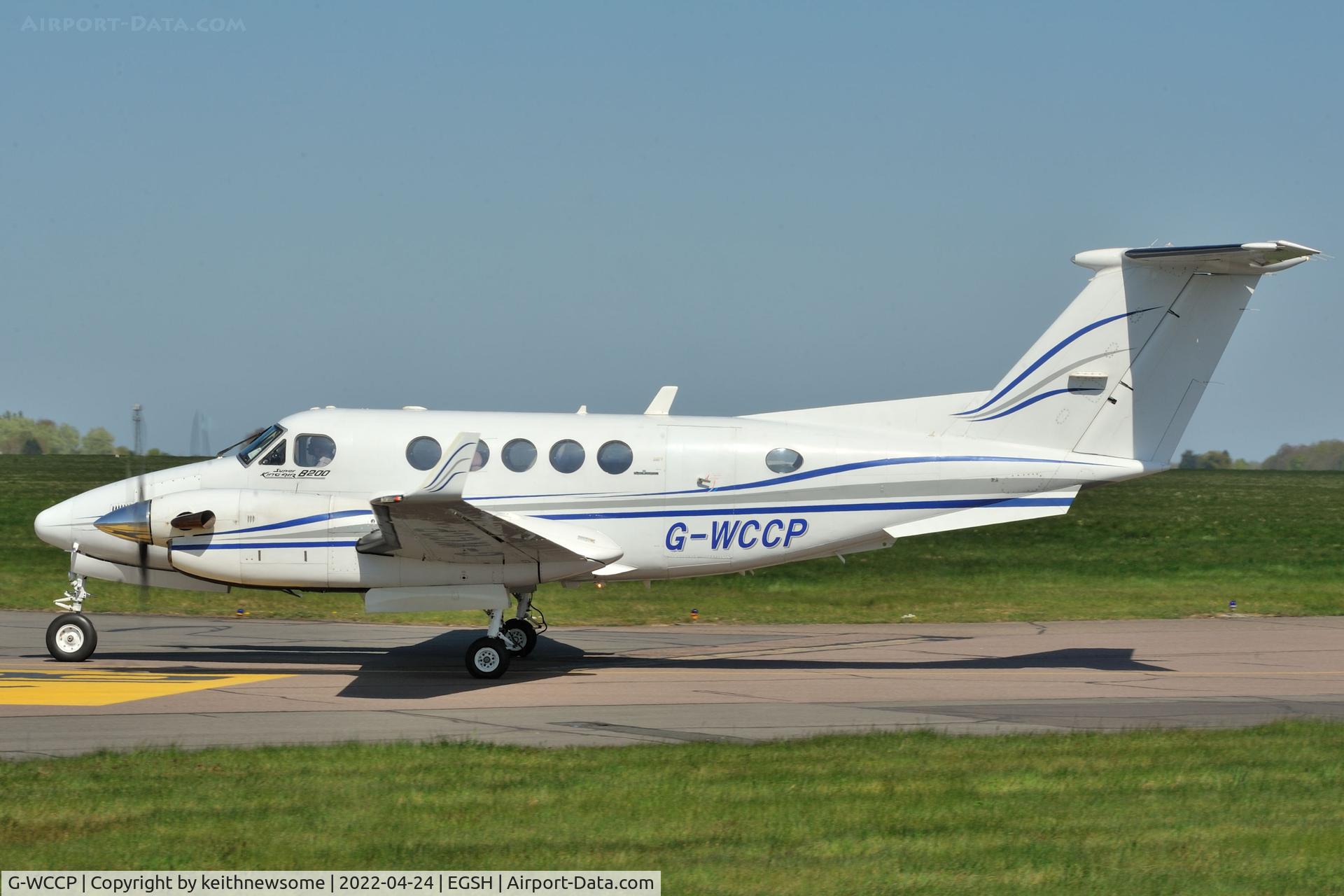 G-WCCP, 1988 Beech B200 Super King Air King Air C/N BB-1295, Arriving at Norwich from Doncaster.